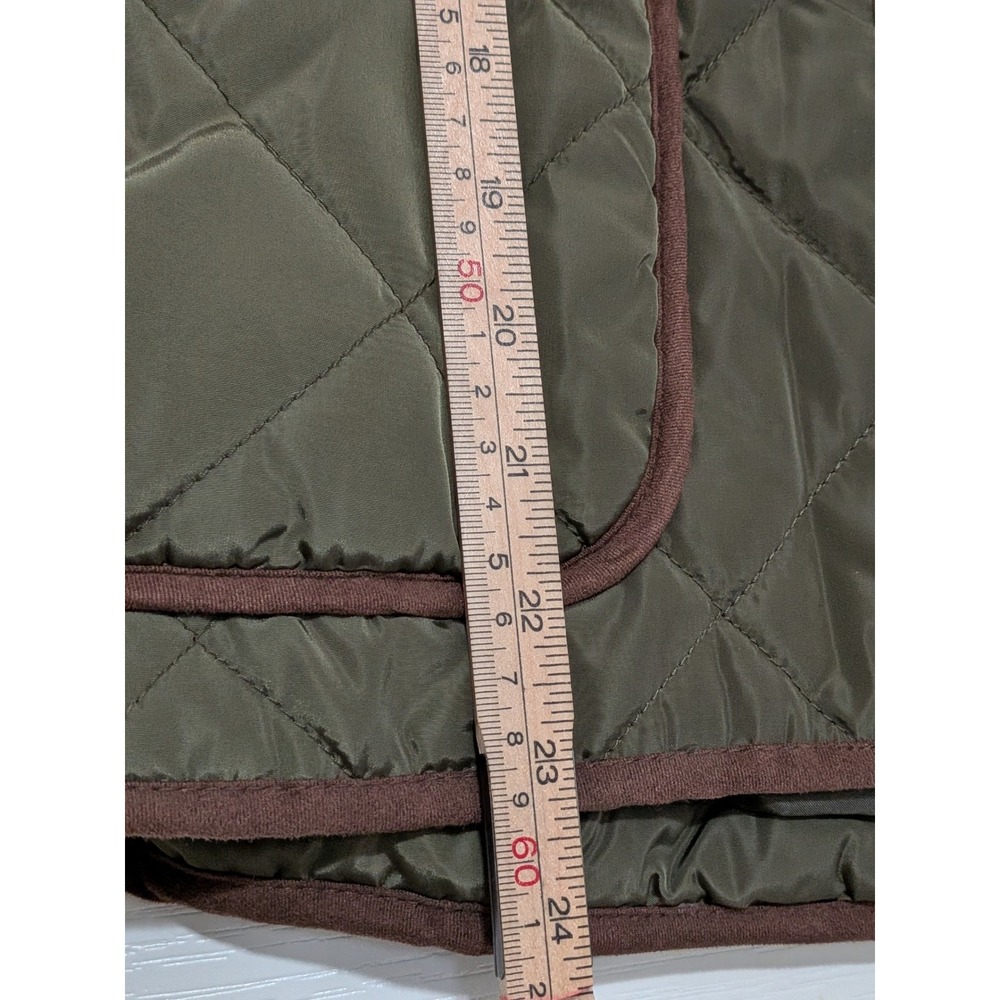 G.H. Bass & Co Quilted Barn Vest Olive Green Womens Size S Puffer Padded Pockets - Picture 4 of 9
